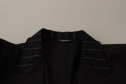 Dolce &amp; Gabbana – Einreihiger Blazer aus schwarzer Baumwolle
