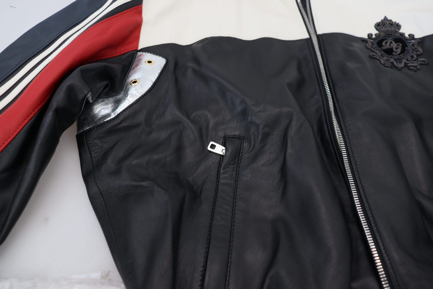 Dolce &amp; Gabbana Black Leather Hooded Blouson Coat Jacket