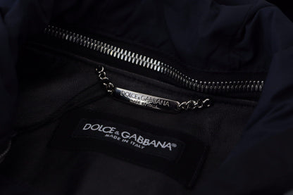 Dolce &amp; Gabbana Black Polyester Hooded Blouson Coat Jacket