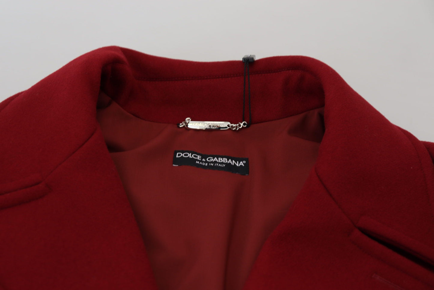 Dolce &amp; Gabbana Red Wool Double Breasted Coat Jacket