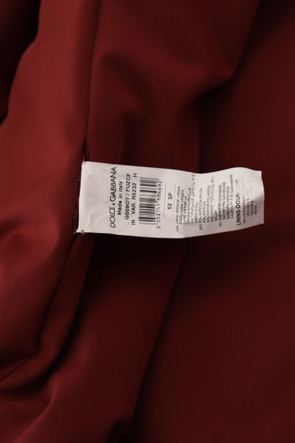 Dolce &amp; Gabbana Red Wool Double Breasted Coat Jacket