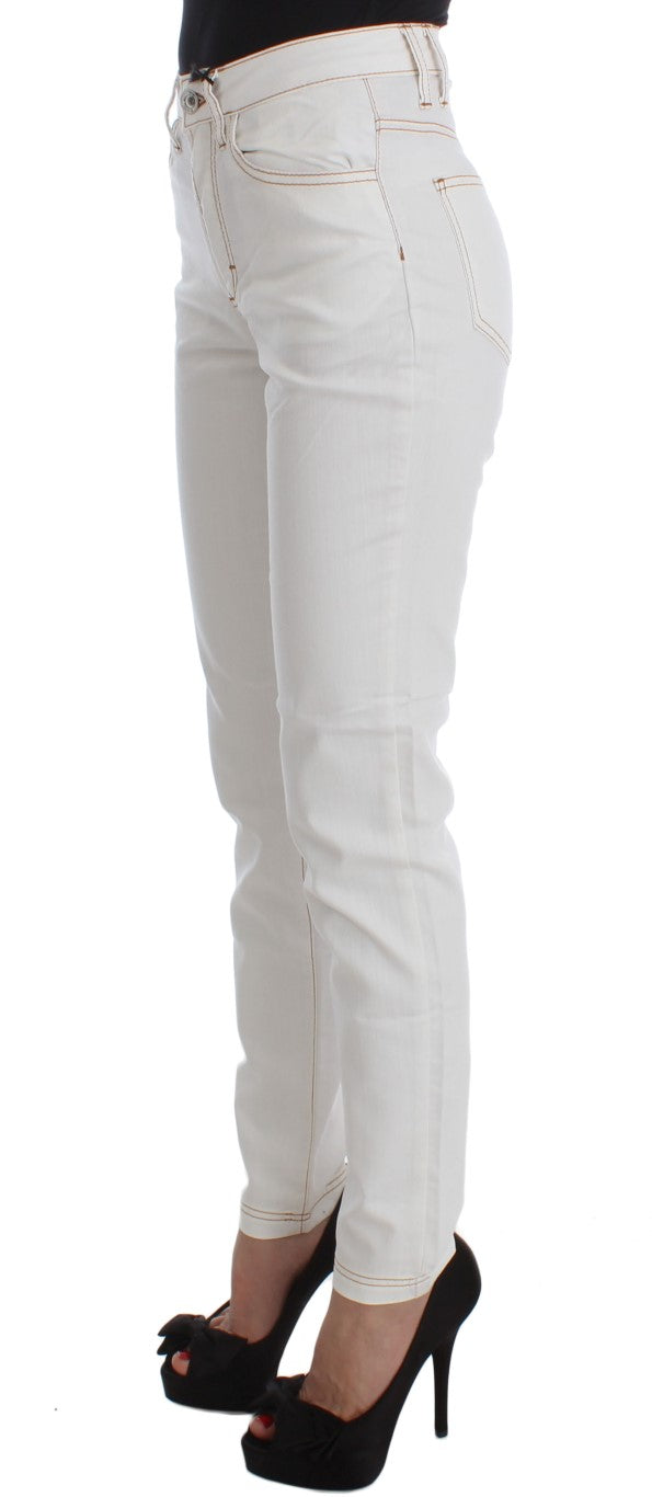 Cavalli Slim Fit Jeans aus Baumwollmischung in Weiß