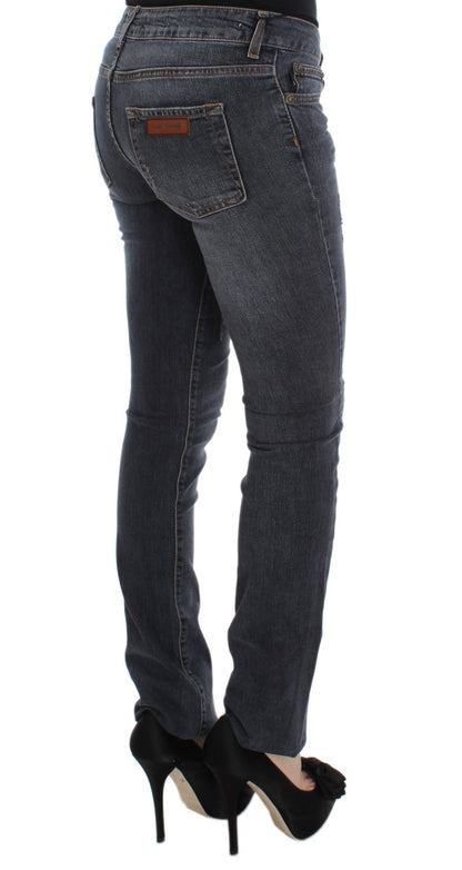 Cavalli Slim Fit Jeans aus Baumwollmischung in verwaschenem Blau