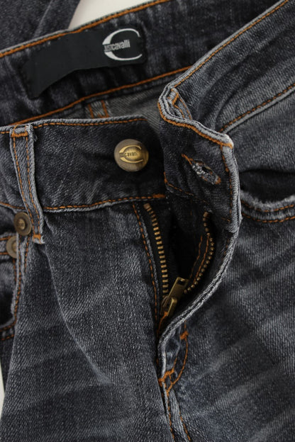 Cavalli Slim Fit Jeans aus Baumwollmischung in verwaschenem Blau