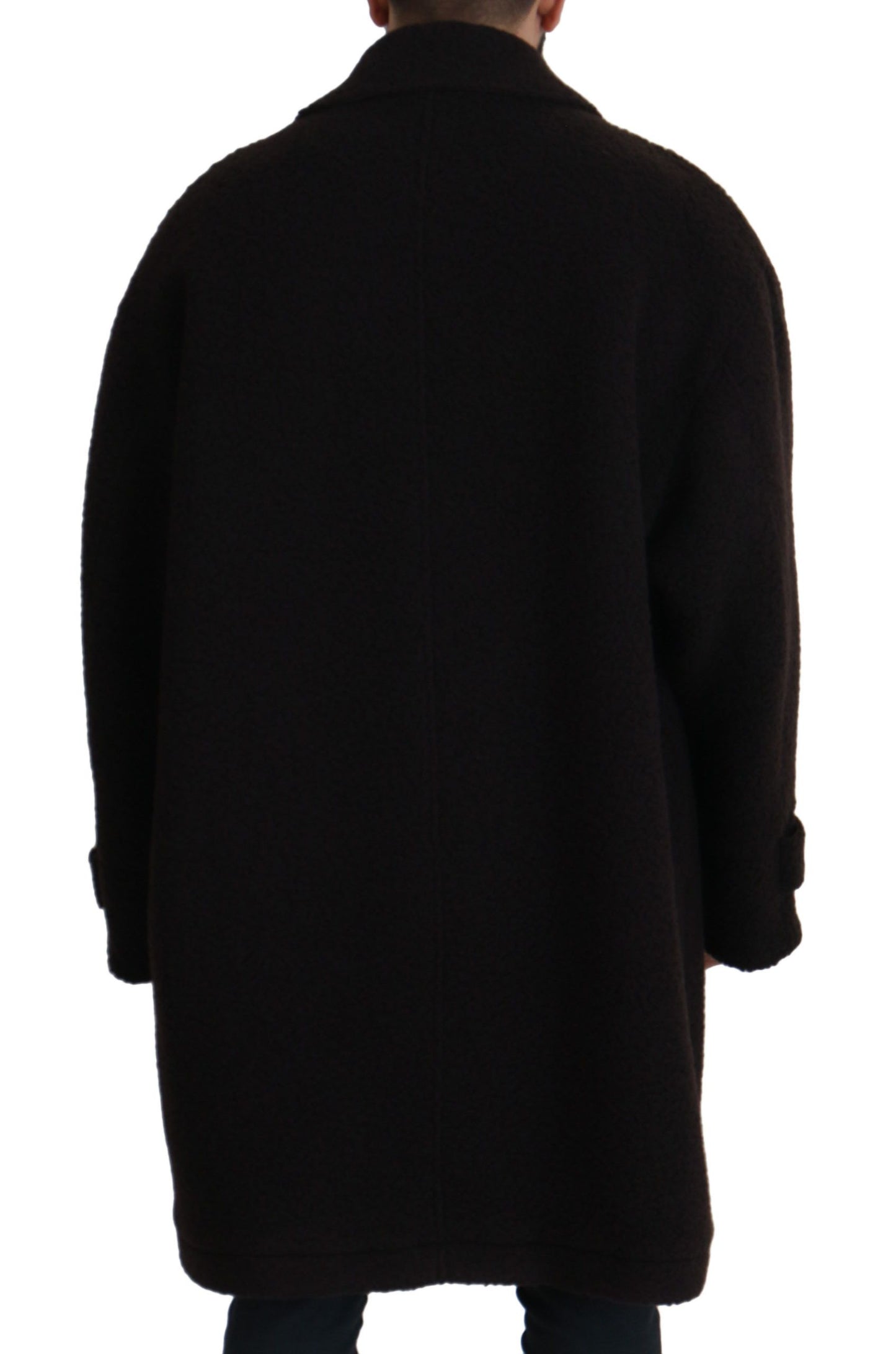 Dolce &amp; Gabbana Black Alpaca Button Down Trench Coat Jacket