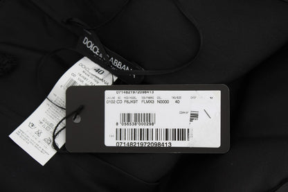 Dolce &amp; Gabbana – Knielanges Etuikleid aus schwarzer Blumenspitze