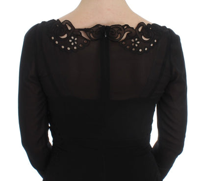 Dolce &amp; Gabbana Schwarzes Etuikleid aus Stretch-Seide