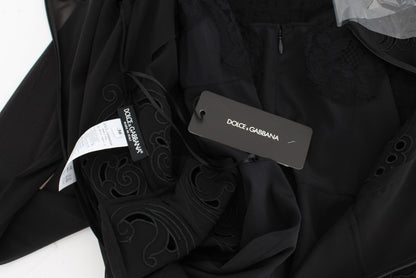 Dolce &amp; Gabbana Schwarzes Etuikleid aus Stretch-Seide