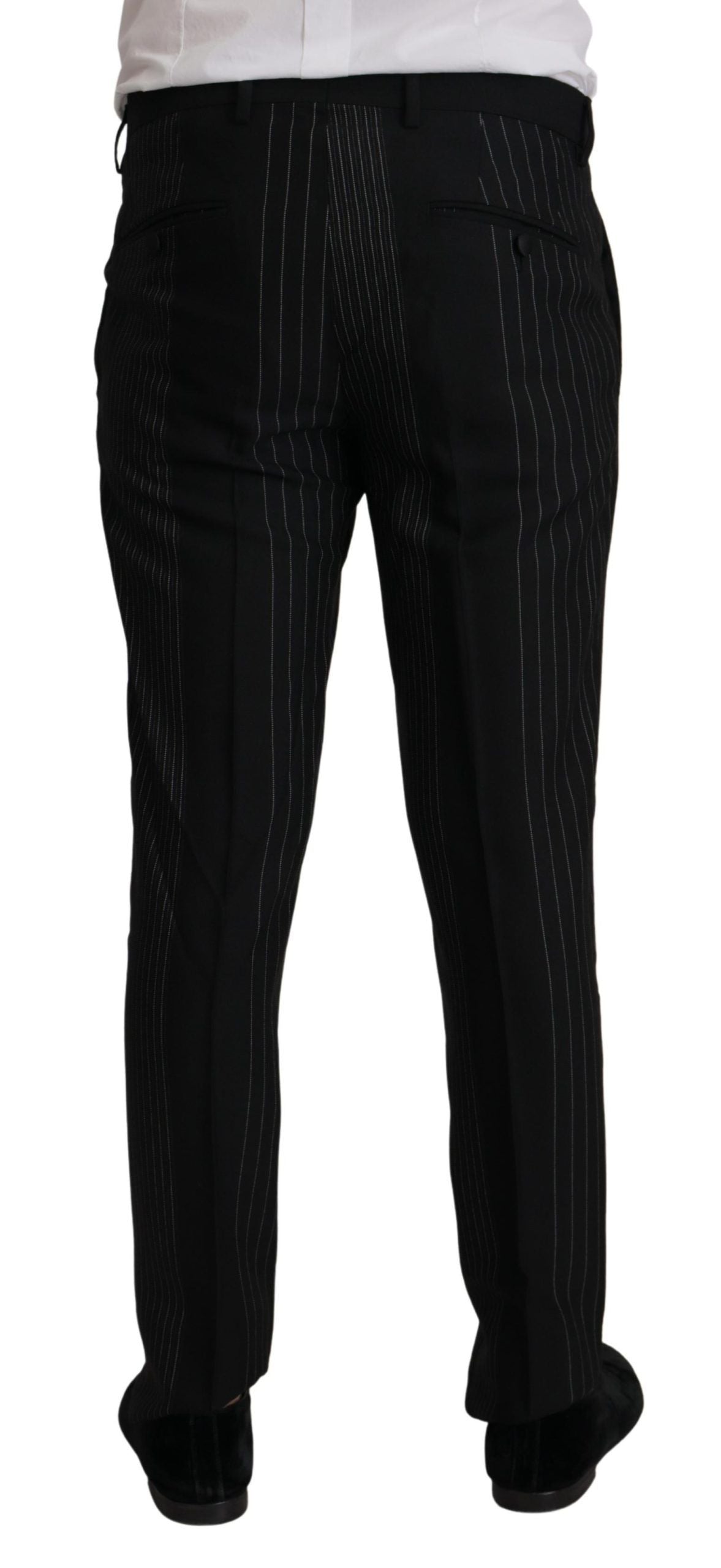 Dolce &amp; Gabbana Black Stripes Rayon Formal 2 Piece Suit