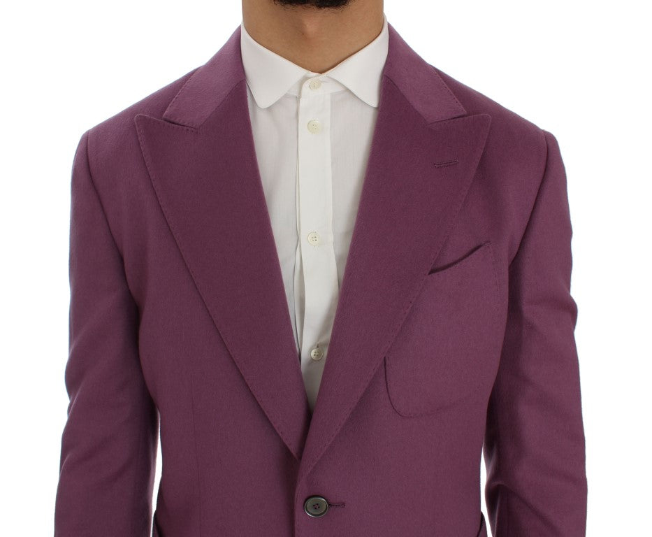 Dolce &amp; Gabbana – Lilafarbene Slim-Fit-Blazerjacke aus Kaschmir