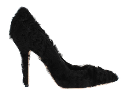 Dolce &amp; Gabbana Schwarze Xiangao-Pumps aus Lammfellleder