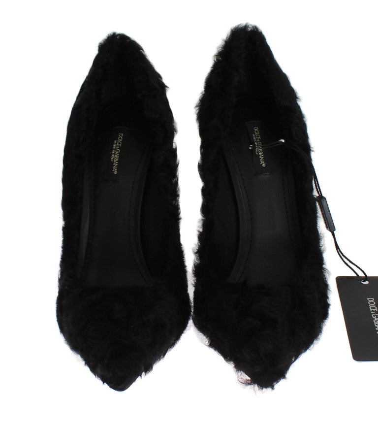 Dolce &amp; Gabbana Schwarze Xiangao-Pumps aus Lammfellleder