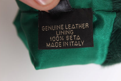 Dolce &amp; Gabbana – Grüne Xiangao-Ellenbogenhandschuhe aus Leder mit Pelz