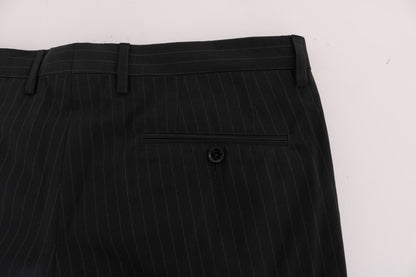 Dolce &amp; Gabbana – Blau gestreifte Anzughose aus Baumwolle