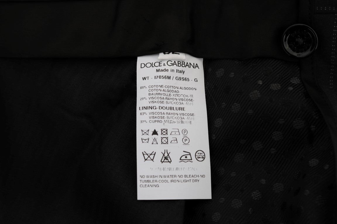 Dolce &amp; Gabbana – Blau gestreifte Anzughose aus Baumwolle