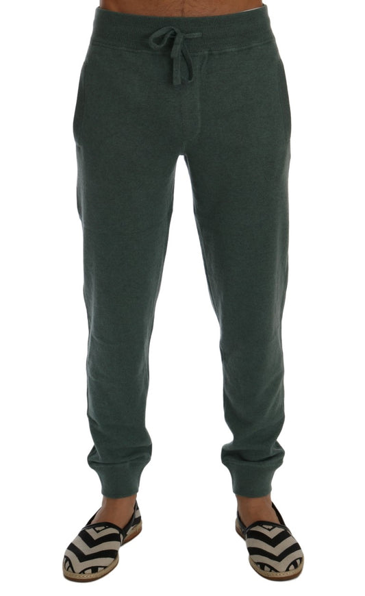 Dolce &amp; Gabbana Grüne Trainingshose aus Kaschmir