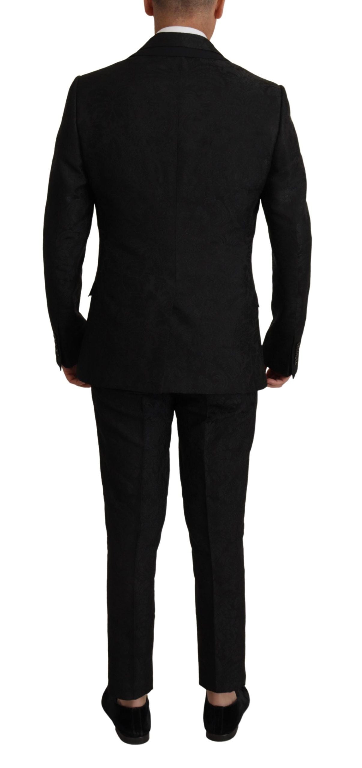 Dolce &amp; Gabbana Black Polyester Formal 2 Piece MARTINI Suit