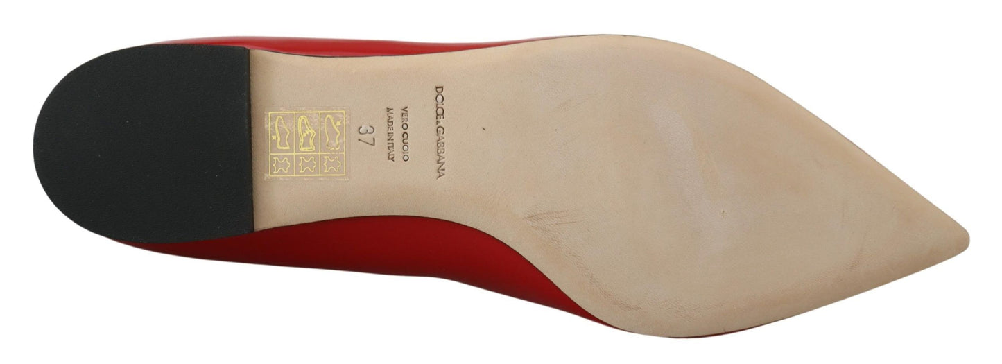 Dolce &amp; Gabbana – Loafer mit Kristallen in Rot aus Leder