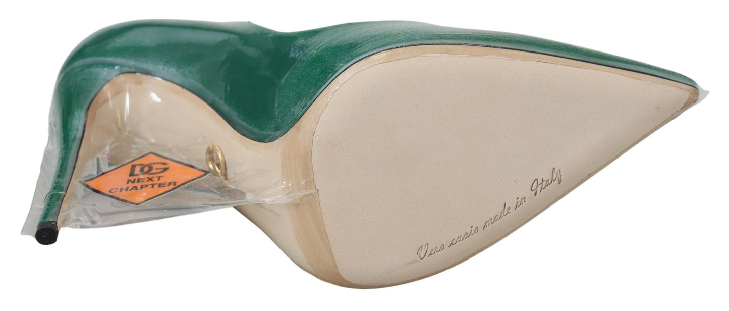 Dolce &amp; Gabbana Grüne Leder Heels Pumps Kunststoff Schuhe