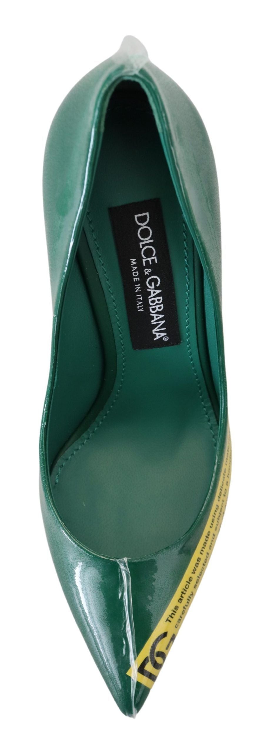 Dolce &amp; Gabbana Grüne Leder Heels Pumps Kunststoff Schuhe