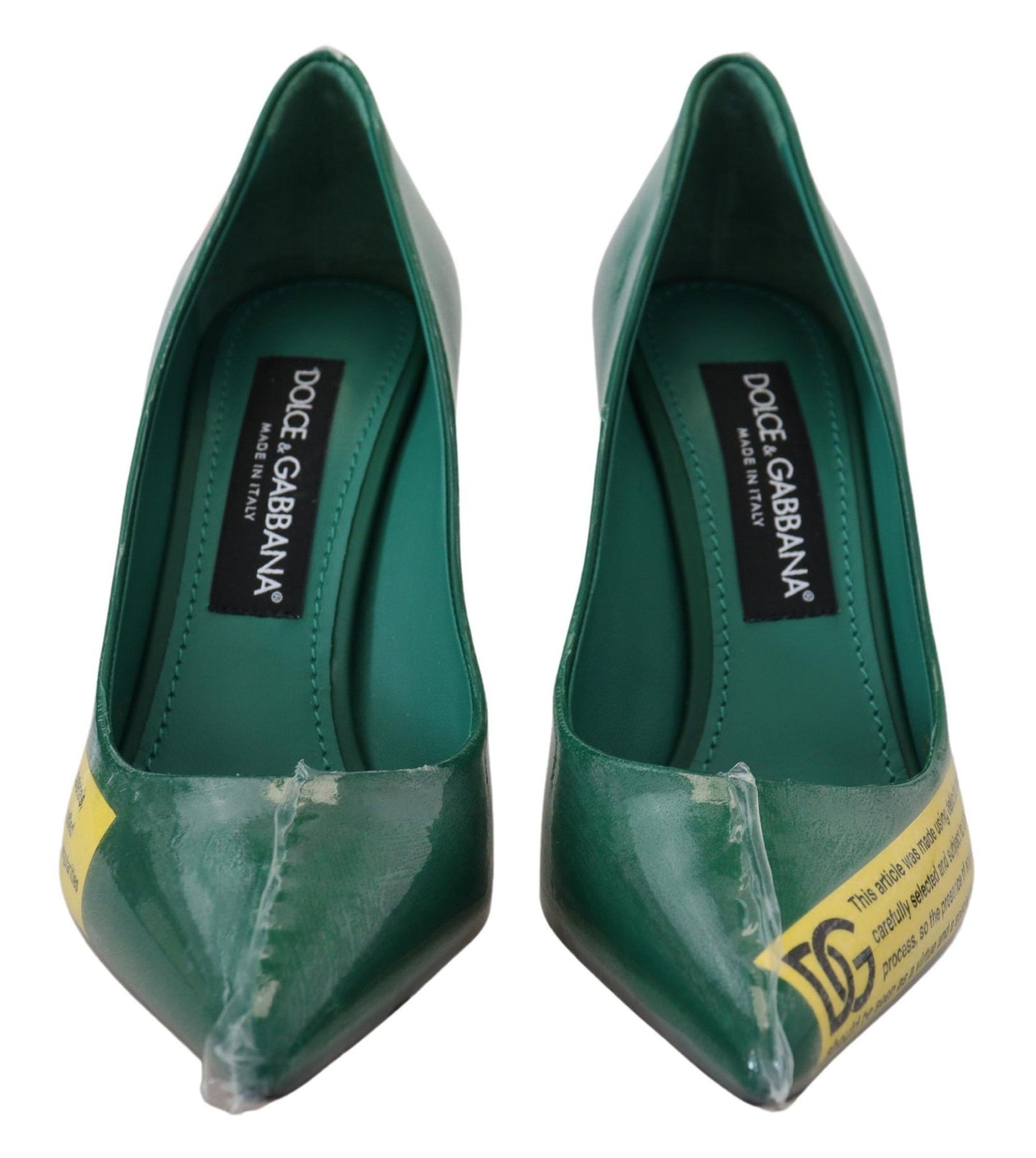 Dolce &amp; Gabbana Grüne Leder Heels Pumps Kunststoff Schuhe