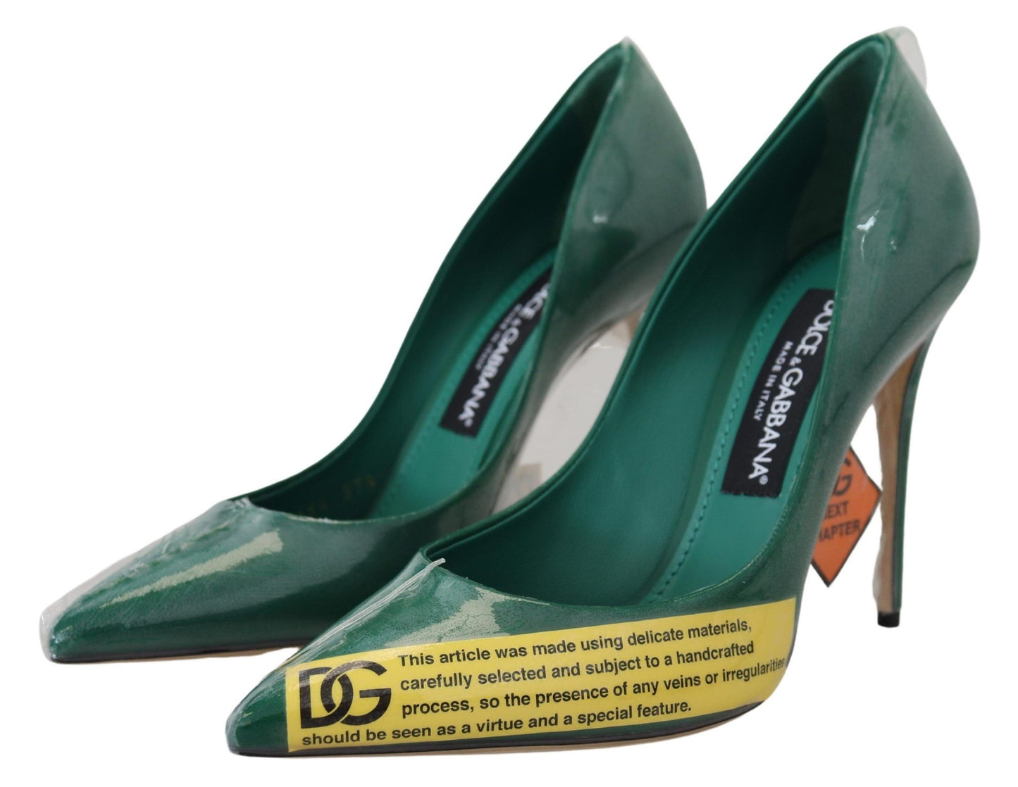 Dolce &amp; Gabbana Grüne Leder Heels Pumps Kunststoff Schuhe