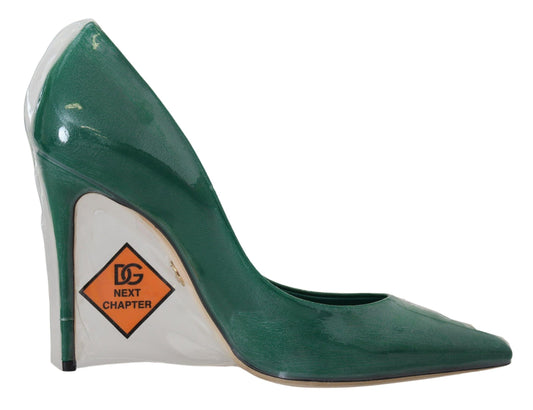 Dolce &amp; Gabbana Grüne Leder Heels Pumps Kunststoff Schuhe