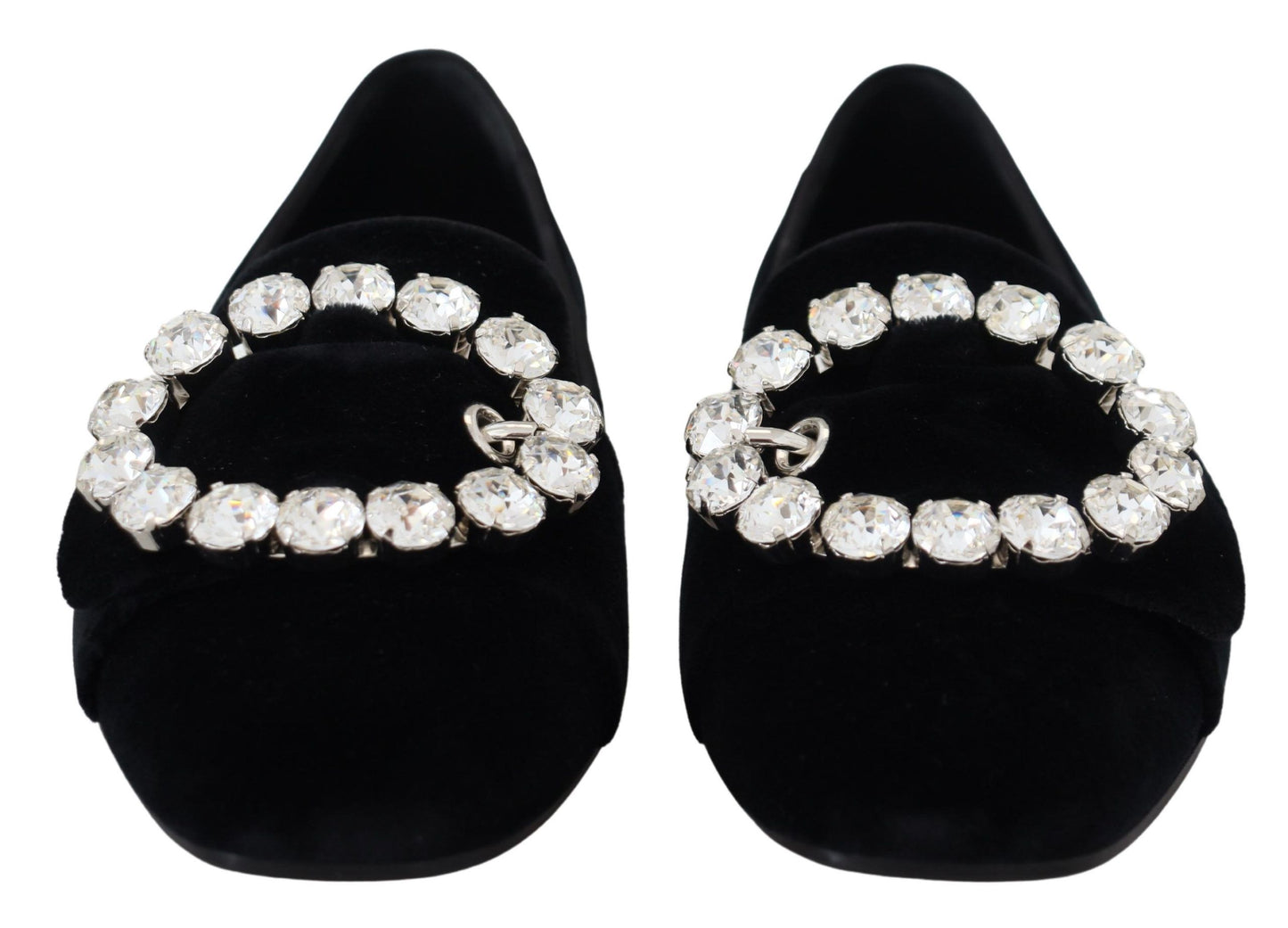 Dolce &amp; Gabbana – Loafer mit Kristallen in Schwarz aus Samt