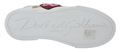 Dolce &amp; Gabbana – Weiße Ledersneaker „Portofino“ mit Herz-Logo