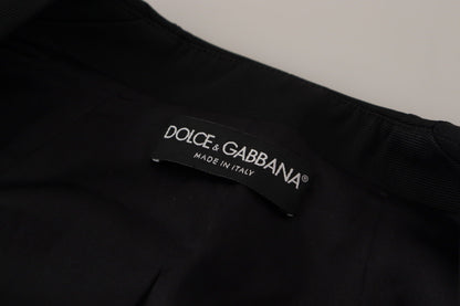 Dolce &amp; Gabbana – Schwarze Slim Fit-Jacke mit langen Ärmeln und Druckknöpfen