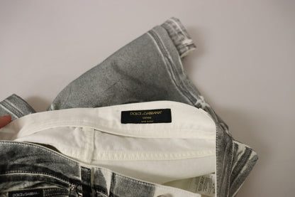 Dolce &amp; Gabbana Grau verwaschene Jeanshose mit hoher Taille aus Baumwolle