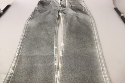 Dolce &amp; Gabbana Grau verwaschene Jeanshose mit hoher Taille aus Baumwolle