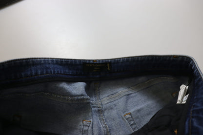 Dolce &amp; Gabbana – Skinny-Jeans aus gewaschener Baumwolle mit niedriger Taille in Blau
