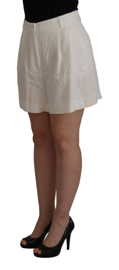 Dolce &amp; Gabbana White High Waist Culotte Cotton Shorts