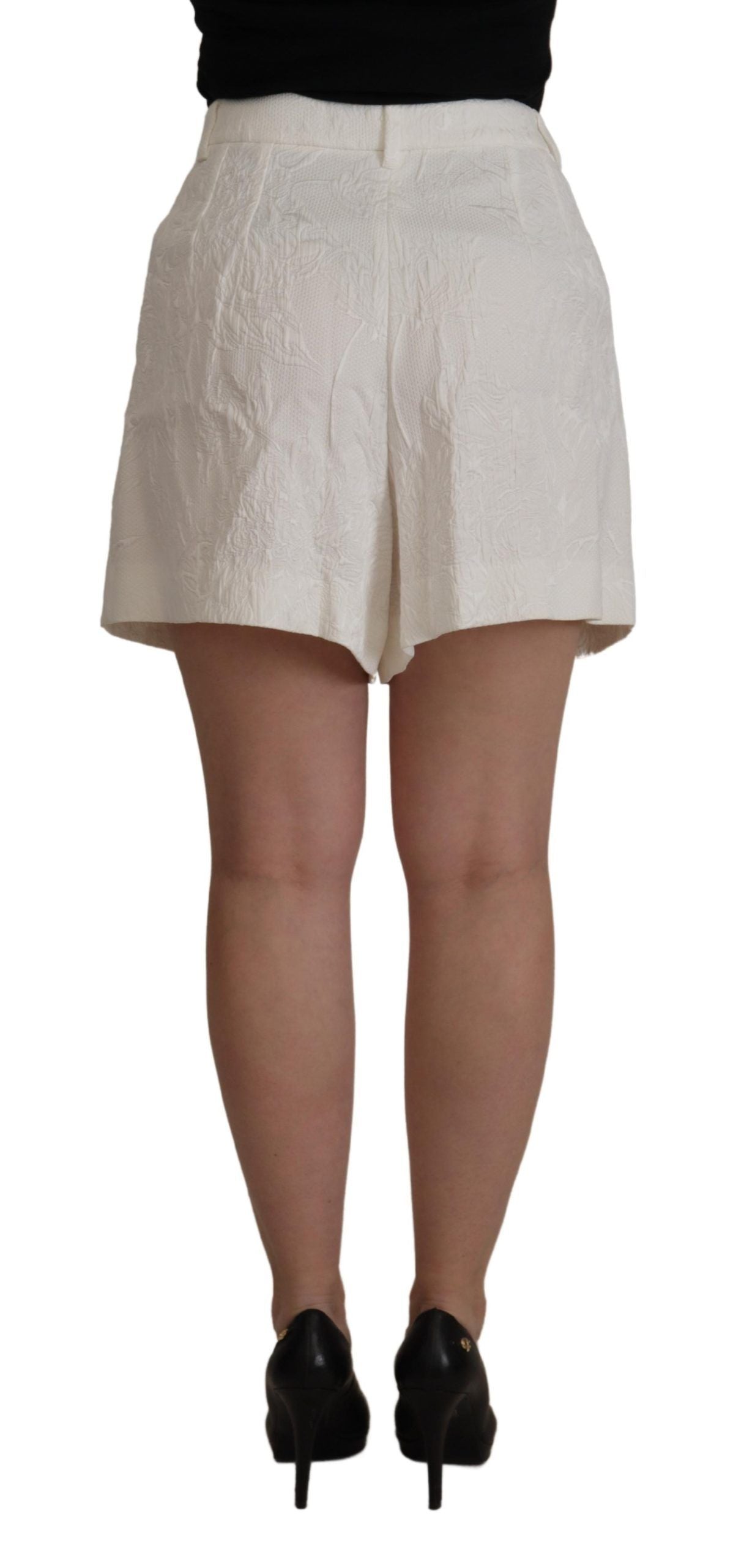Dolce &amp; Gabbana White High Waist Culotte Cotton Shorts