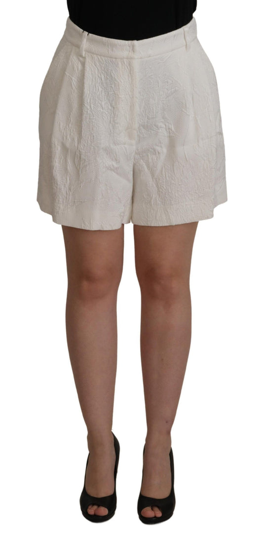 Dolce &amp; Gabbana White High Waist Culotte Cotton Shorts