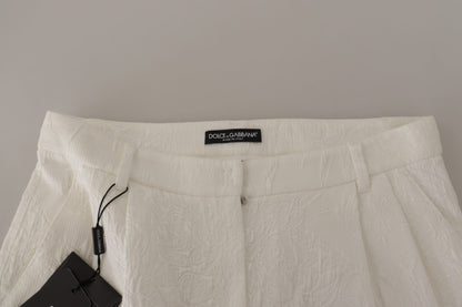 Dolce &amp; Gabbana White High Waist Culotte Cotton Shorts