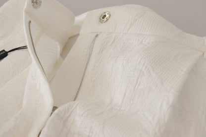 Dolce &amp; Gabbana White High Waist Culotte Cotton Shorts