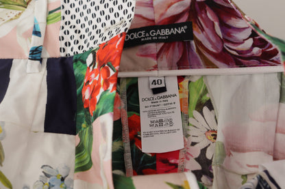 Dolce &amp; Gabbana Multicolor Patchwork High Waist Cotton Shorts