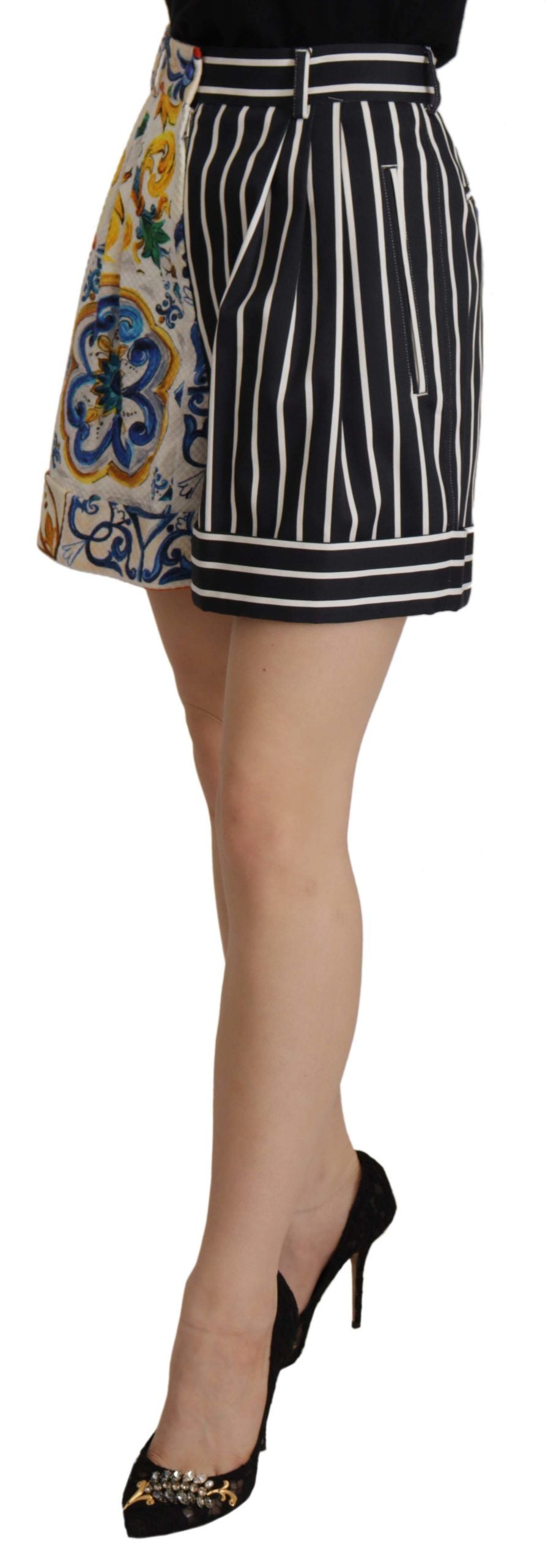 Dolce &amp; Gabbana Multicolor Stripes Majolica Bermuda Shorts