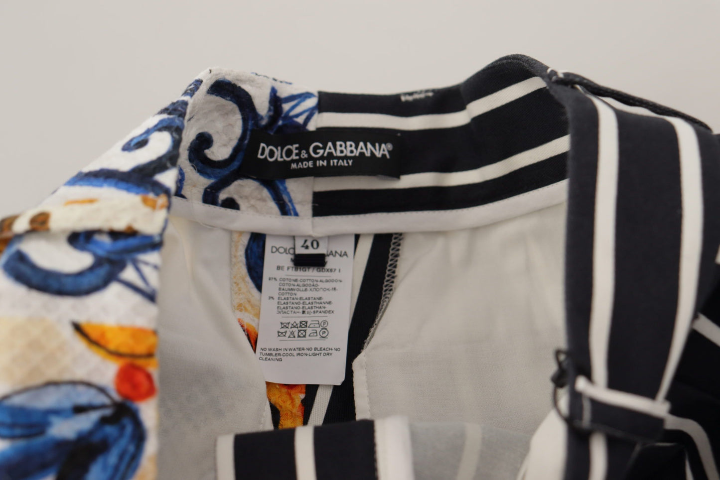 Dolce &amp; Gabbana Multicolor Stripes Majolica Bermuda Shorts