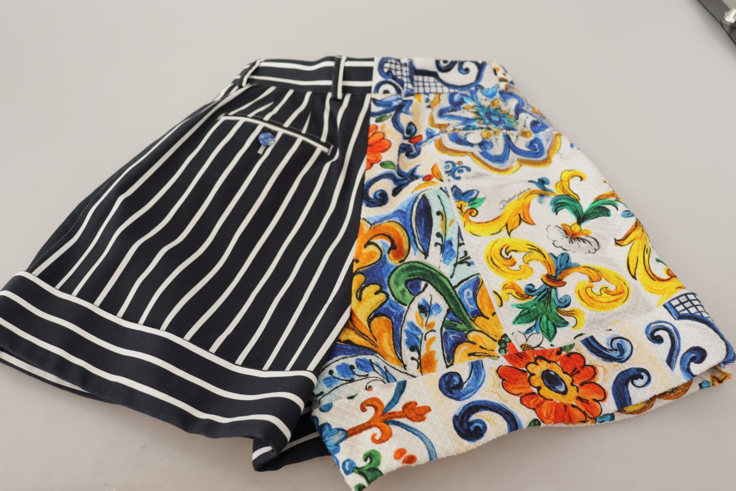 Dolce &amp; Gabbana Multicolor Stripes Majolica Bermuda Shorts