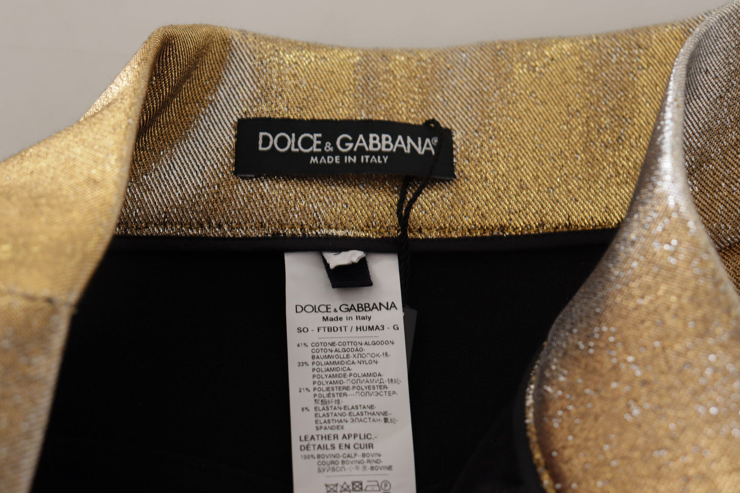 Dolce &amp; Gabbana Gold Cotton Blend Glittered Hot Shorts