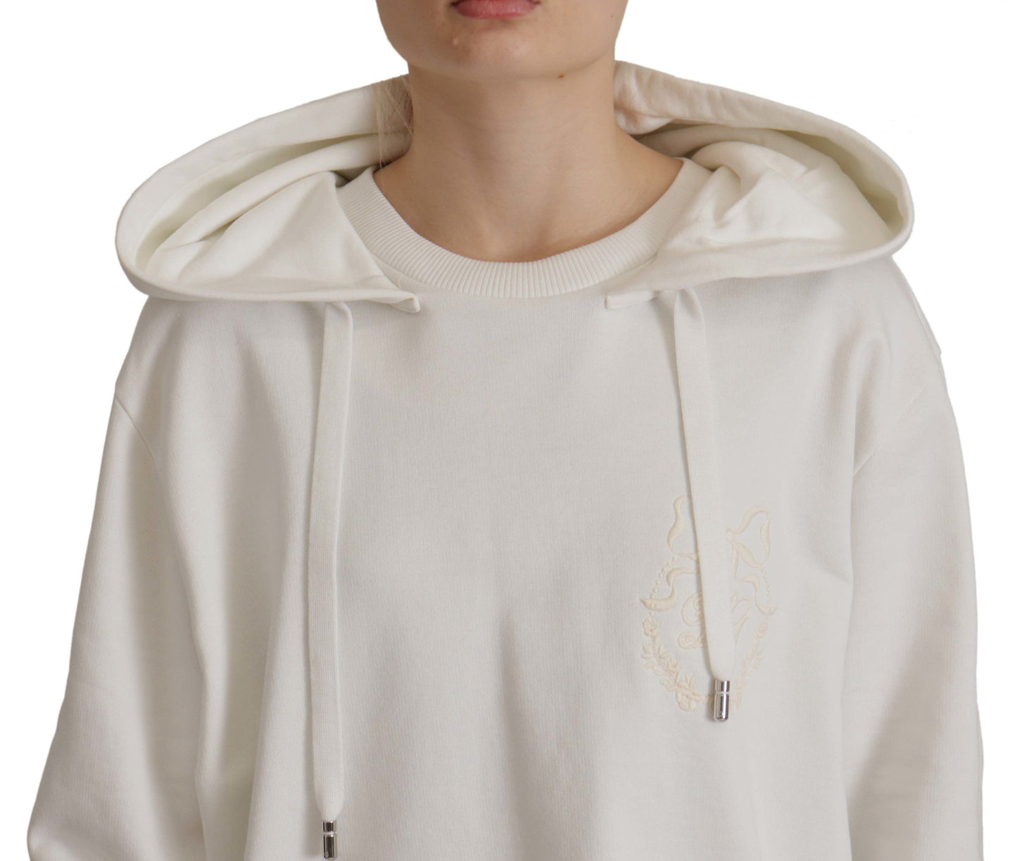 Dolce &amp; Gabbana Weißer Kapuzenpullover mit Stickerei