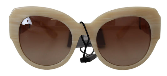 Dolce &amp; Gabbana – DG4294 – Sonnenbrille aus beigefarbenem Acetat mit Vollrand und braunen Gläsern