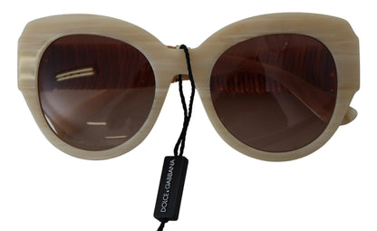 Dolce &amp; Gabbana – DG4294 – Sonnenbrille aus beigefarbenem Acetat mit Vollrand und braunen Gläsern
