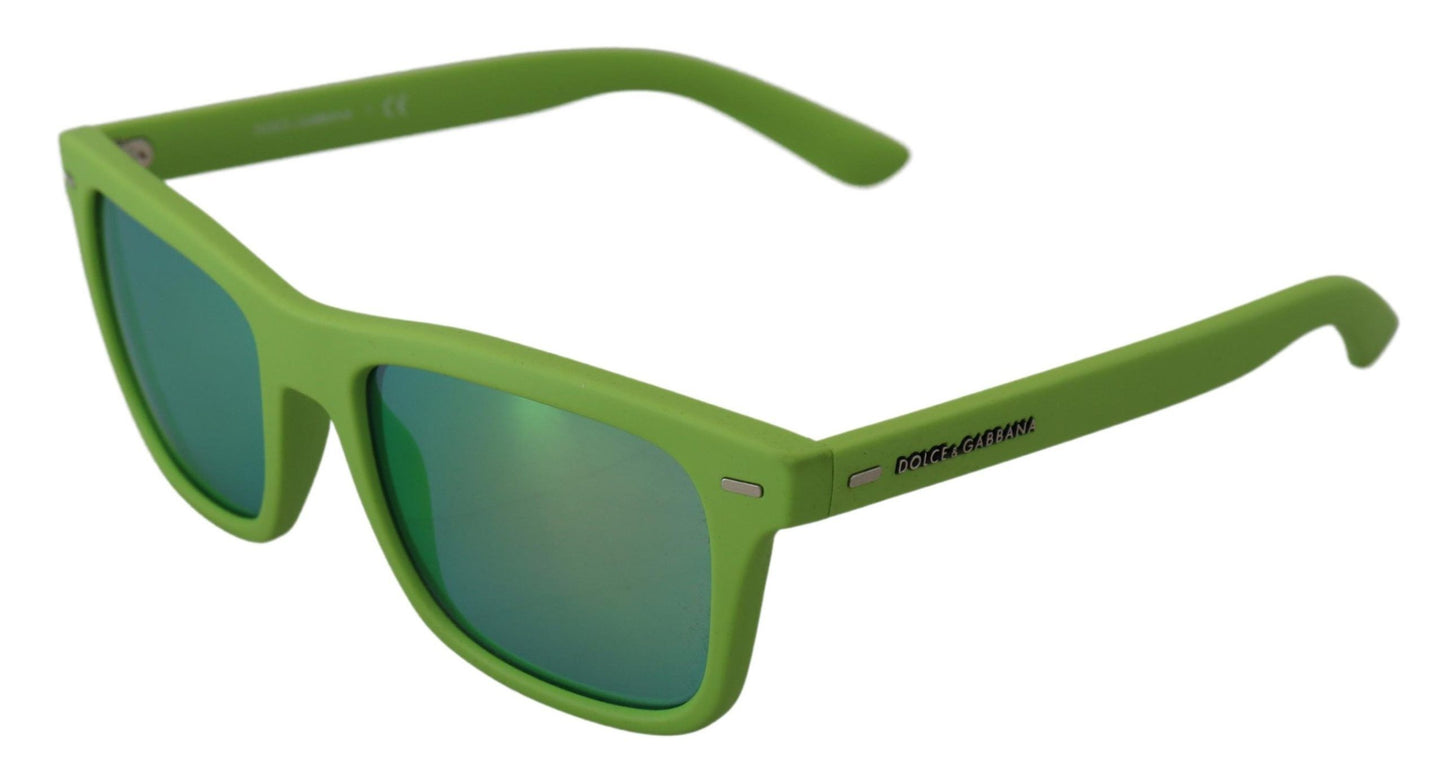 Dolce &amp; Gabbana DG6095 Acid Sonnenbrille mit Vollrandrahmen aus grünem Gummi