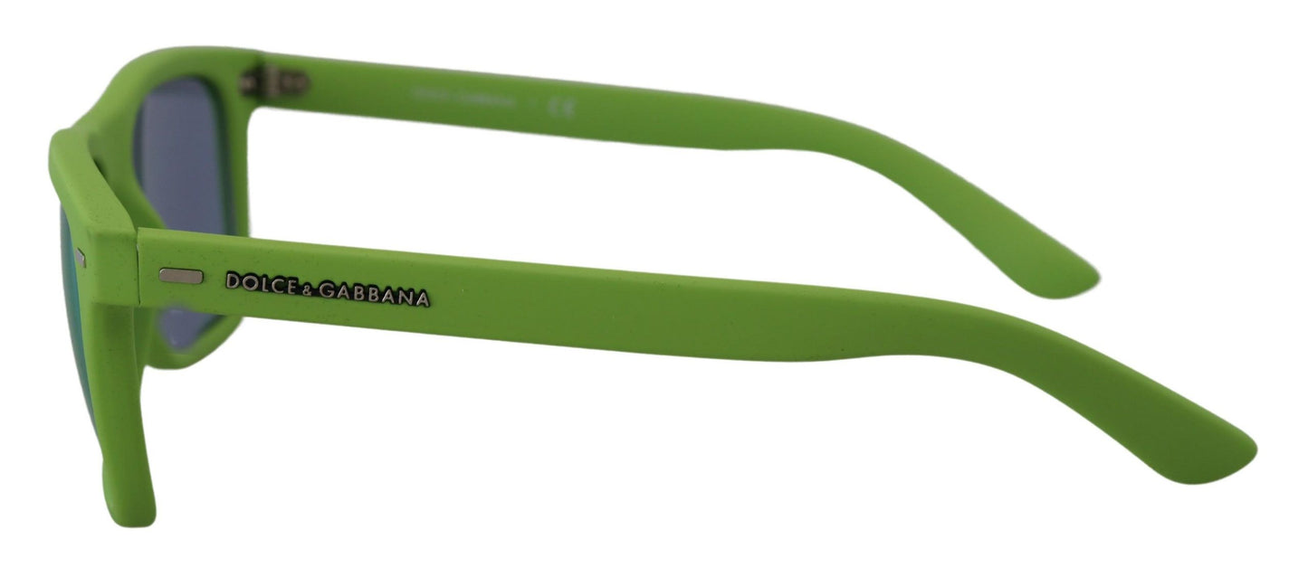 Dolce &amp; Gabbana DG6095 Acid Sonnenbrille mit Vollrandrahmen aus grünem Gummi