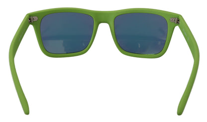 Dolce &amp; Gabbana DG6095 Acid Sonnenbrille mit Vollrandrahmen aus grünem Gummi