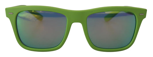 Dolce &amp; Gabbana DG6095 Acid Sonnenbrille mit Vollrandrahmen aus grünem Gummi